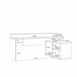 Online FORTE Schreibtisch Tezaur Schwarz