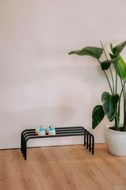 Outlet Metallbude Schuhregal Camo Schwarz