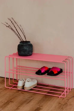 Clearance Metallbude Schuhregal Neva Pink