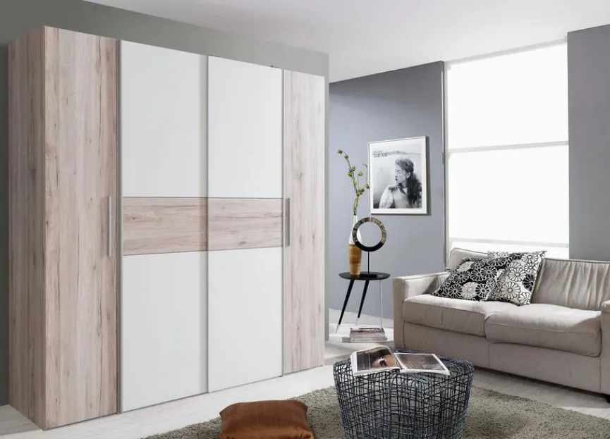 FORTE Schwebe-/Drehtürenschrank Kalixtus 200 x 190 cm