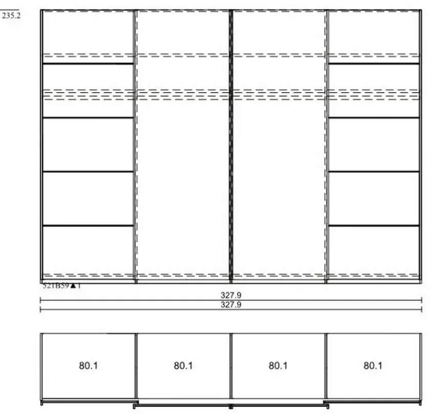 Discount CASEDO Schwebetürenschrank Burgos 330 x 236 cm Eiche