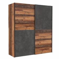 Best FORTE Schwebetürenschrank Dederik 170 x 200 cm Old Wood Vintage