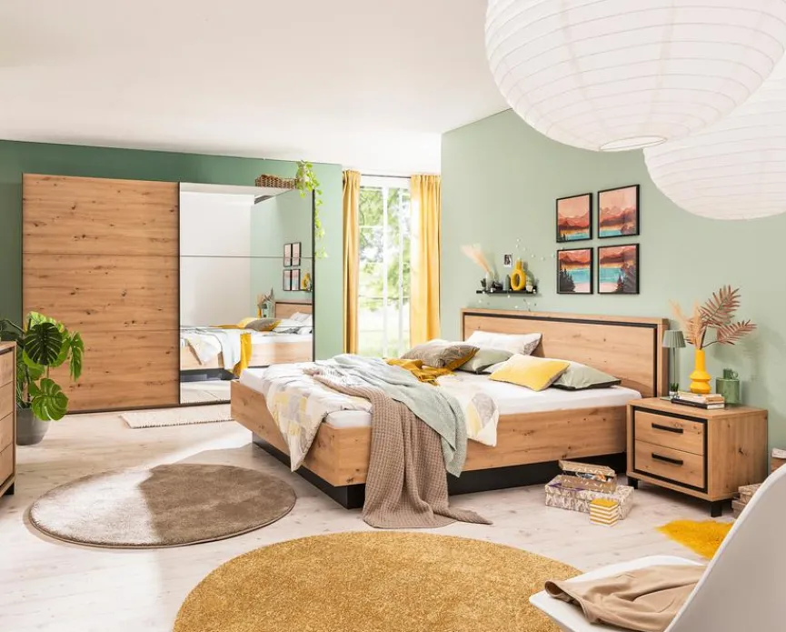 Discount FORTE Schwebetürenschrank Farida 270 x 211 cm Eiche