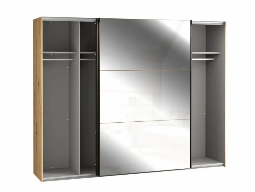 Discount FORTE Schwebetürenschrank Farida 270 x 211 cm Eiche