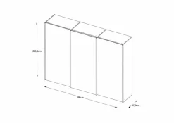 Outlet Staud Schwebetürenschrank Includo-Glas 298 x 222 cm Hellgrau