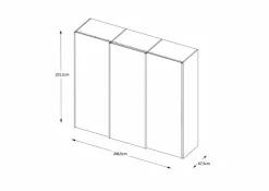 Online Staud Schwebetürenschrank Includo-Glas 249 x 222 cm Weiß