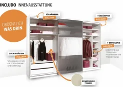 Online Staud Schwebetürenschrank Includo-Glas 249 x 222 cm Weiß