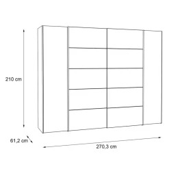 FORTE Schwebetürenschrank Narago 270 x 210 cm
