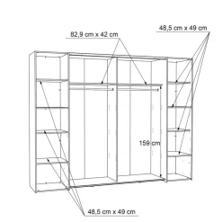 FORTE Schwebetürenschrank Narago 270 x 210 cm