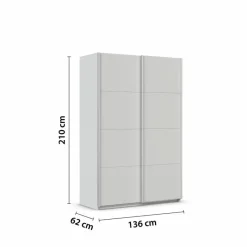 Online rauch ORANGE Schwebetürenschrank Quadra 136 x 210 cm Seidengrau