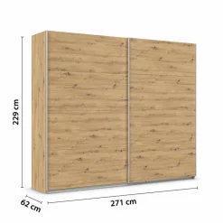 rauch ORANGE Schwebetürenschrank Quadra 271 x 229 cm Artisan-Eiche