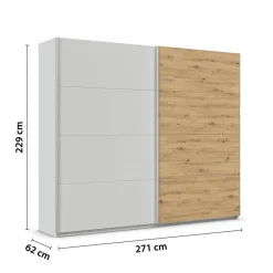rauch ORANGE Schwebetürenschrank Quadra 271 x 229 cm Seidengrau