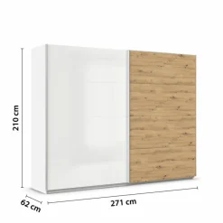 Online rauch ORANGE Schwebetürenschrank Quadra 271 x 210 cm Weiß / Hochglanz