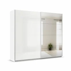 Online rauch ORANGE Schwebetürenschrank Quadra 271 x 229 cm Weiß / Hochglanz