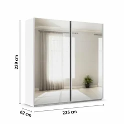 Sale rauch ORANGE Schwebetürenschrank Quadra 225 x 229 cm Weiß