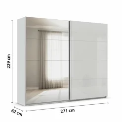 rauch ORANGE Schwebetürenschrank Quadra 271 x 229 cm Seidengrau