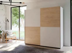 FORTE Schwebetürenschrank Schach&Matt 200 x 190 cm