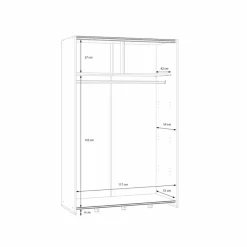 FORTE Schwebetürenschrank Stolat 120 x 190 cm