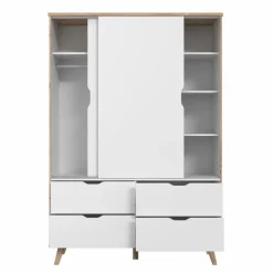 FORTE Schwebetürenschrank Vankka 139 x 202 cm Plankeneiche