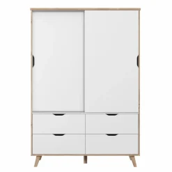 FORTE Schwebetürenschrank Vankka 139 x 202 cm Plankeneiche