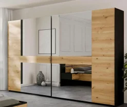 Hot rauch BLACK Schwebetürenschrank Ventura 301 x 223 cm Eiche