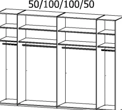 Hot rauch BLACK Schwebetürenschrank Ventura 301 x 223 cm Eiche