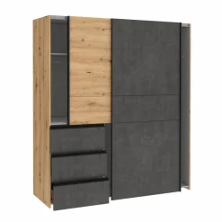 Discount FORTE Schwebetürenschrank Winn2 170 x 200 cm Eiche Artisan