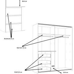 Discount FORTE Schwebetürenschrank Winn2 170 x 200 cm Eiche Artisan