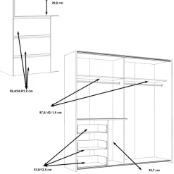 FORTE Schwebetürenschrank Winn2 200 x 200 cm