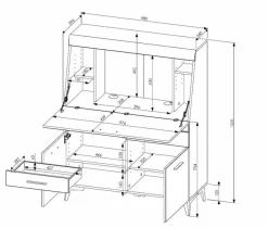 Innostyle Sekretär Secret Artisan-Eiche