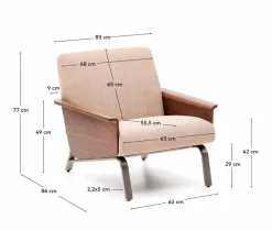 Kave Home Sessel Amsen Hellbraun