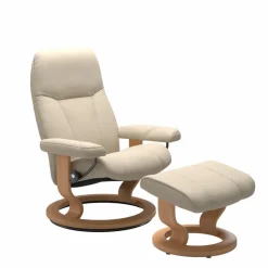 Discount STRESSLESS Sessel mit Hocker Consul Classic Batick Cream
