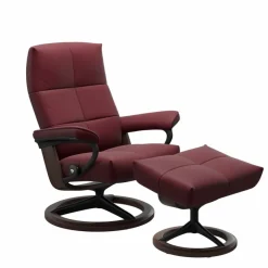 Best STRESSLESS Sessel mit Hocker David Signature Batick Bordeaux