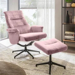 Online Sessel mit Hocker Krems Rosa