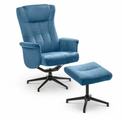 Hot Sessel mit Hocker Linz Blau