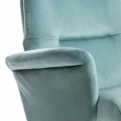 Discount Sessel mit Hocker Mals Blau