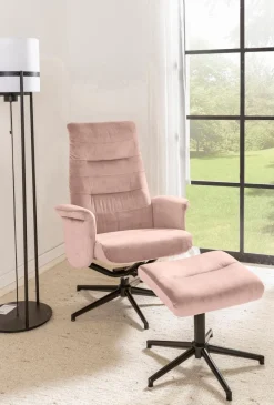 Discount Sessel mit Hocker Moena Rosa