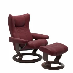Clearance STRESSLESS Sessel mit Hocker Wing Classic Batick Bordeaux