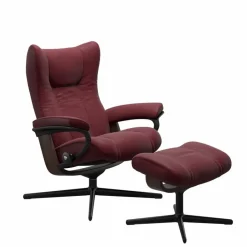 Online STRESSLESS Sessel mit Hocker Wing Cross Batick Bordeaux