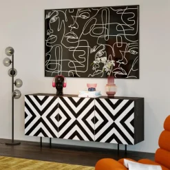 Discount KARE DESIGN Sideboard Arctic 87181 Schwarz / Weiß