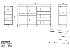 Hot Germania Sideboard California Graphit