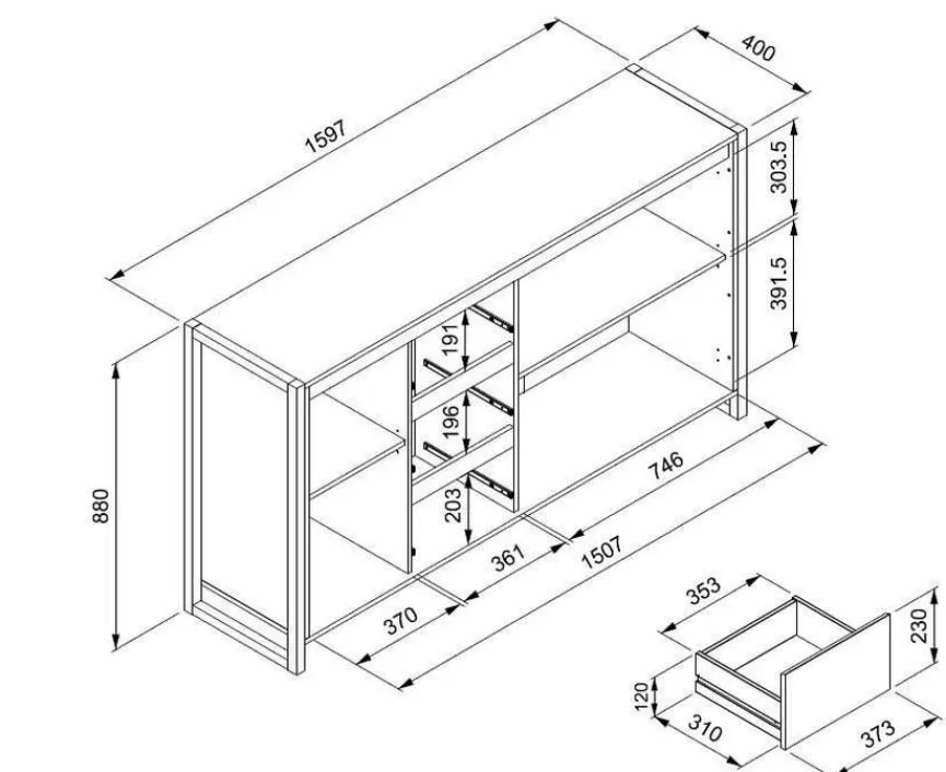 Hot Sideboard Denver Eiche