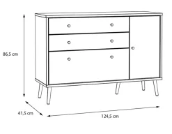 Best FORTE Sideboard Harllson Weiß / Grau