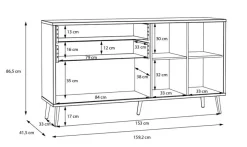 New FORTE Sideboard Harllson Weiß / Grau