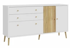 New FORTE Sideboard Harllson Weiß / Eiche