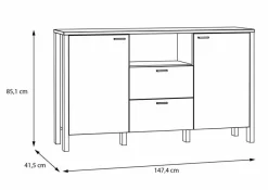 Clearance FORTE Sideboard Saitama Hellgrau