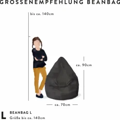 Hot Sitting Point Sitzsack Beanbag Fluffy L Türkis