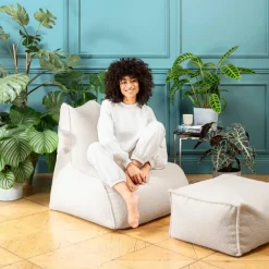 Sitting Point Sitzsack Jazz Woolly Weiß