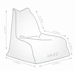 Sitting Point Sitzsack Jazz Woolly Weiß