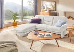 Online Segmüller Werkstätten Sofa inkl. Longchair Bora Weiß